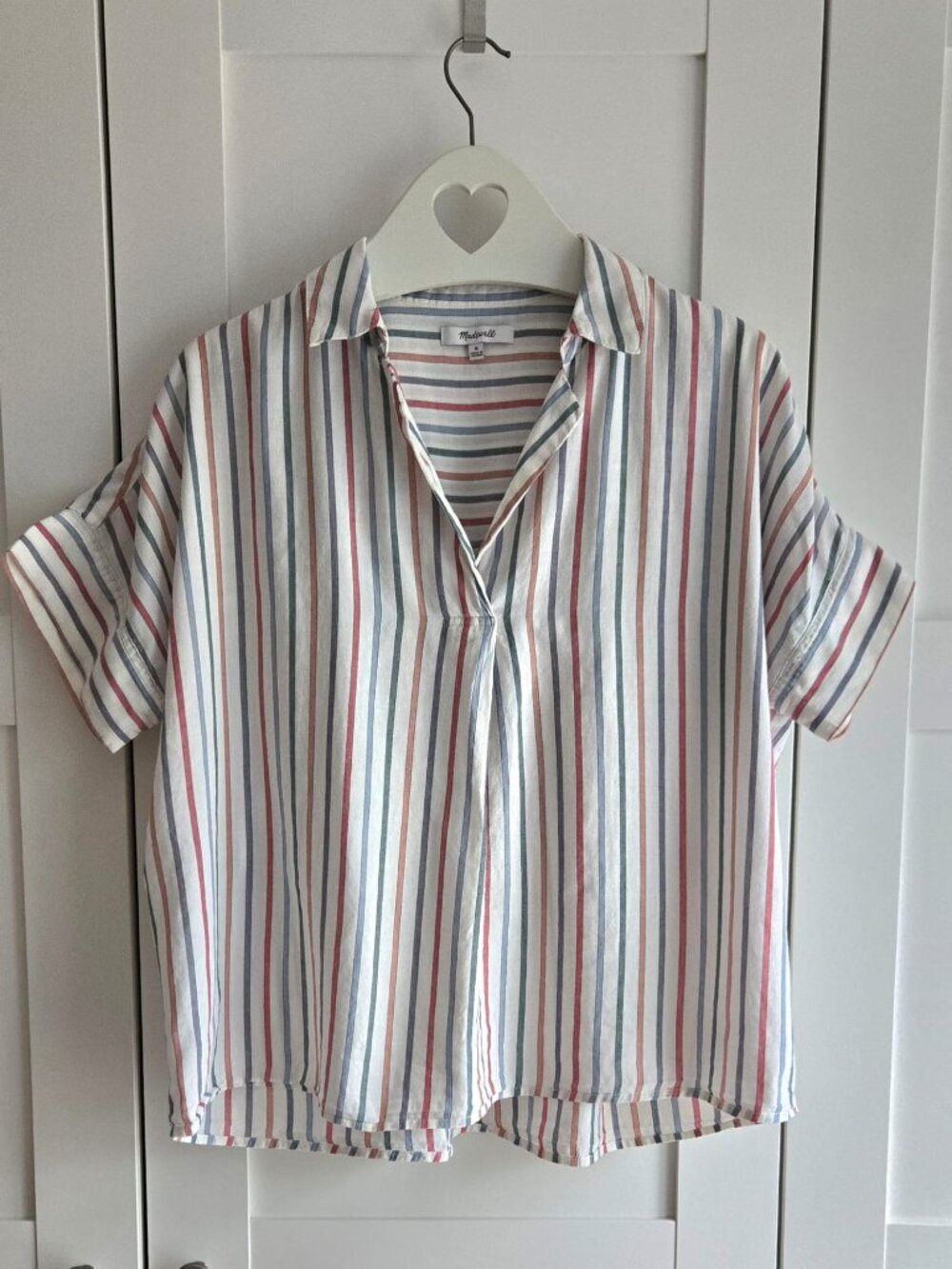 Madewell Striped 100% Cotton Popover Shirt Size M